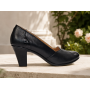 Pantofi dama negri din piele naturala cu toc gros Noirena P46NL